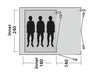 Outwell Arizona 3 Person Standing Height Camping Tent - product floorplan diagram with dimensions