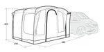 Outwell Armona Campervan Drive Away Awning - product diagram with dimensions