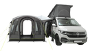 Outwell Armona Campervan Drive Away Awning - product image, showing awning attached to van from front view with front and rear doors and side tunnel open