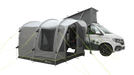 Outwell Armona Campervan Drive Away Awning - product image, showing awning attached to vehicle, with front and side doors and side window open