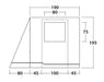 Outwell Backroads Campervan Awning Room - product diagram with dimensions
