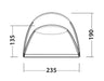 Outwell Casagrande 4 Person Tunnel Family Tent - product diagram with dimensions
