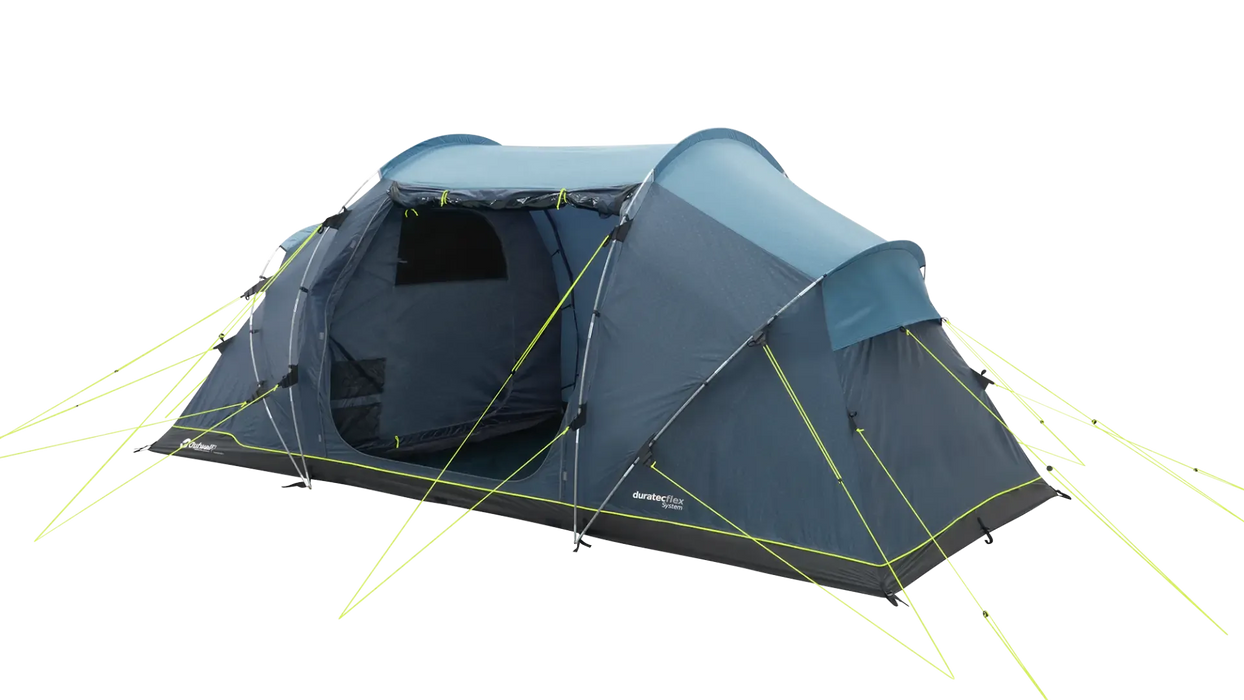 Outwell Casagrande 4 Person Tunnel Family Tent - product image, showing tent from front-right side view with door open
