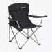 Black camping chair with silver frame on a white background