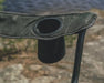 Outwell Catamarca Sofa - 2 Person Camping Chair - lifestyle image, showing close-up of drinks holder outdoors