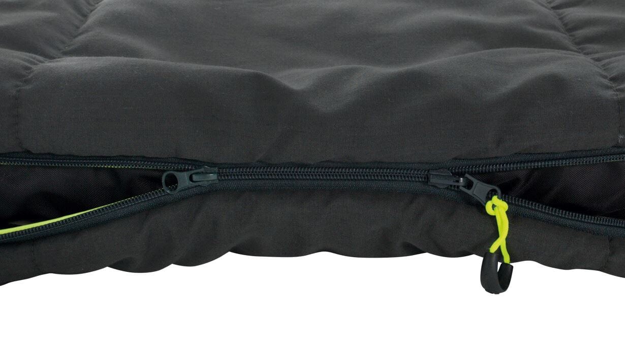 Outwell Celestial Lux Double Sleeping Bag - product image, close-up on two-way zip