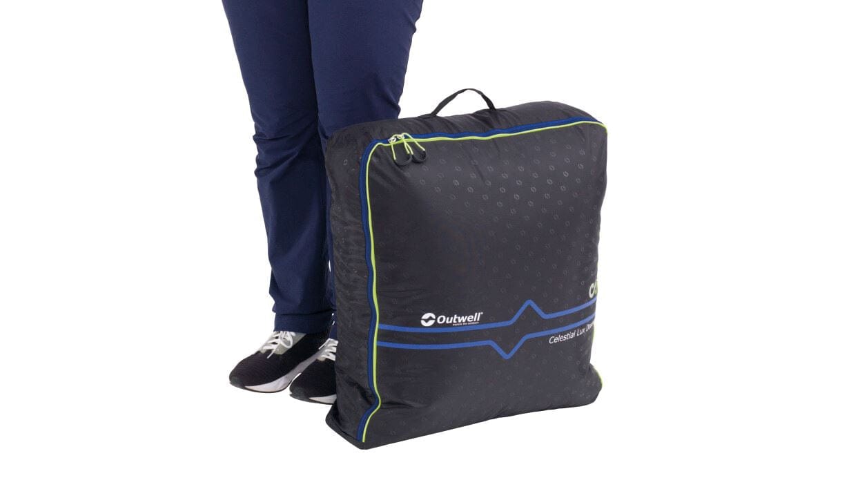 Outwell Celestial Lux Double Sleeping Bag - product image, shown in carry bag