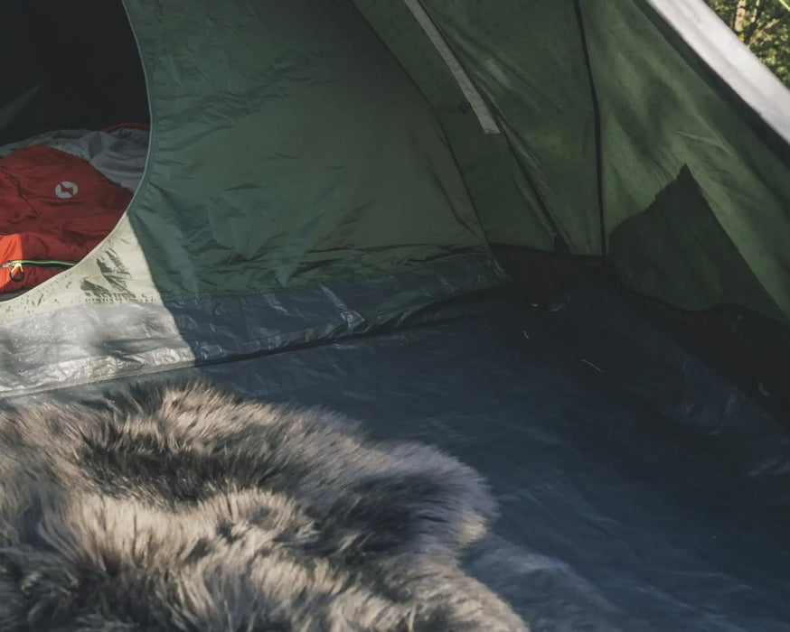 Outwell Cloud 4 - Lightweight 4-Person Dome Tent - lifestyle image, showing inner floor lining of tent