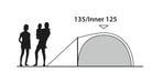 Outwell Cloud 4 - Lightweight 4-Person Dome Tent - product dimensions diagram