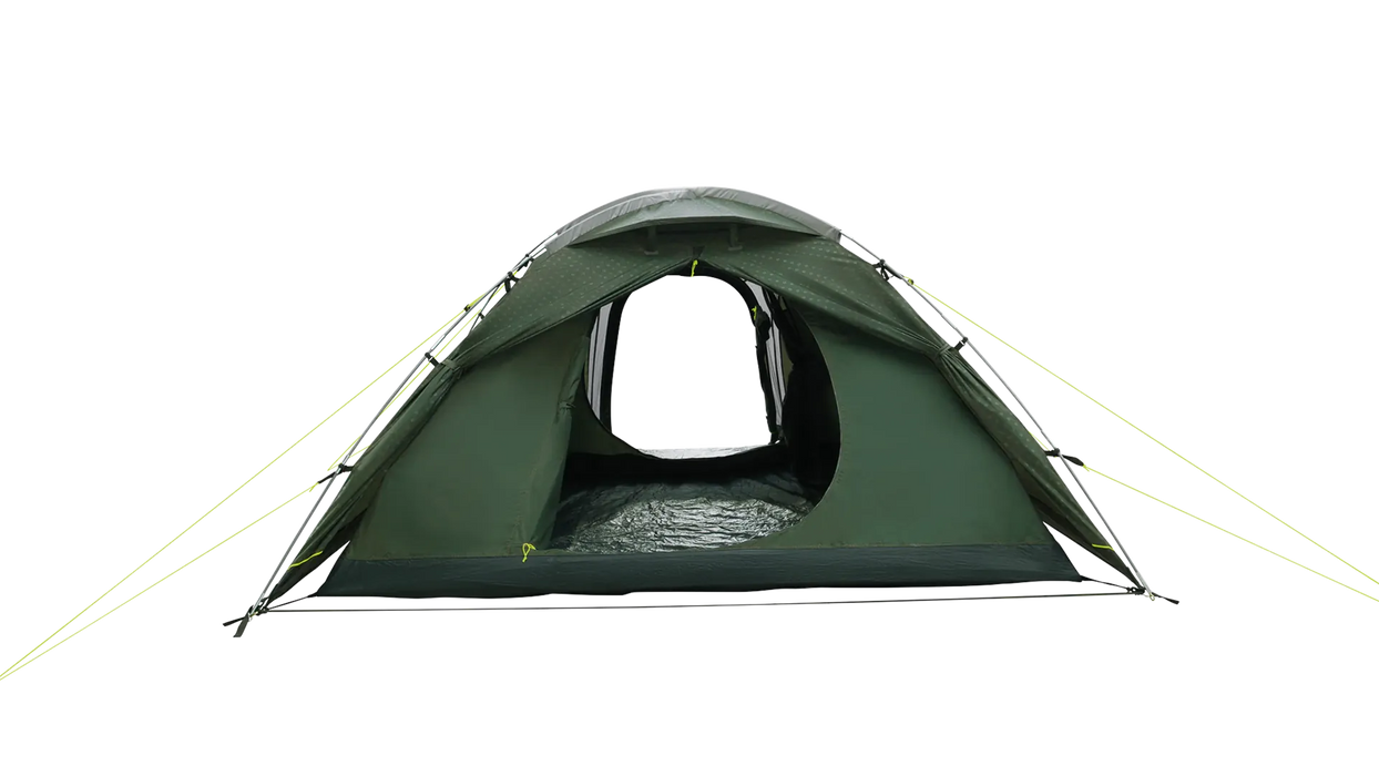 Outwell Cloud 4 - Lightweight 4-Person Dome Tent - product image from rear view with front and rear doors open