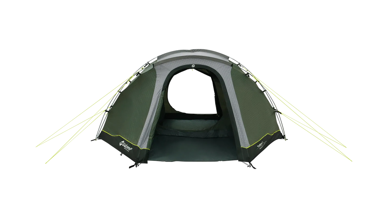 Outwell Cloud 4 - Lightweight 4-Person Dome Tent - product image from front view with front and rear doors open