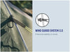 Outwell Cloud 5 Plus - Large Dome Family Tent - product technical drawing with dimensions - wind guard system 2.0 infographic