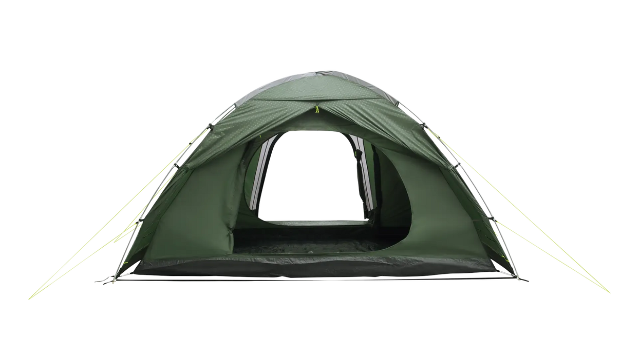 Outwell Cloud 5 Plus - Large Dome Family Tent - product image taken from rear angle with front and rear doors open