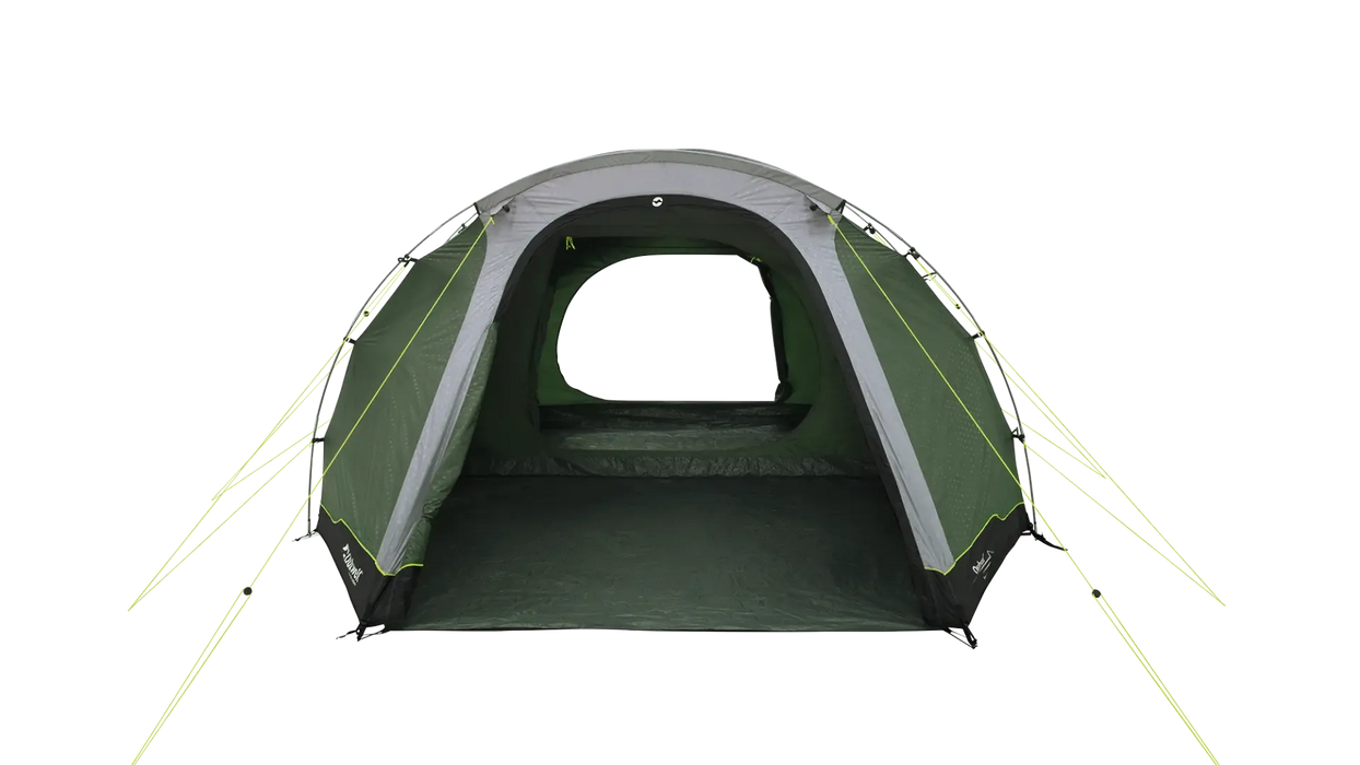 Outwell Cloud 5 Plus - Large Dome Family Tent - product image taken from front angle with front and rear doors open