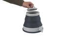 Outwell Collaps 6 Litre Camping Water Carrier - product image, showing person lifting lid on water carrier