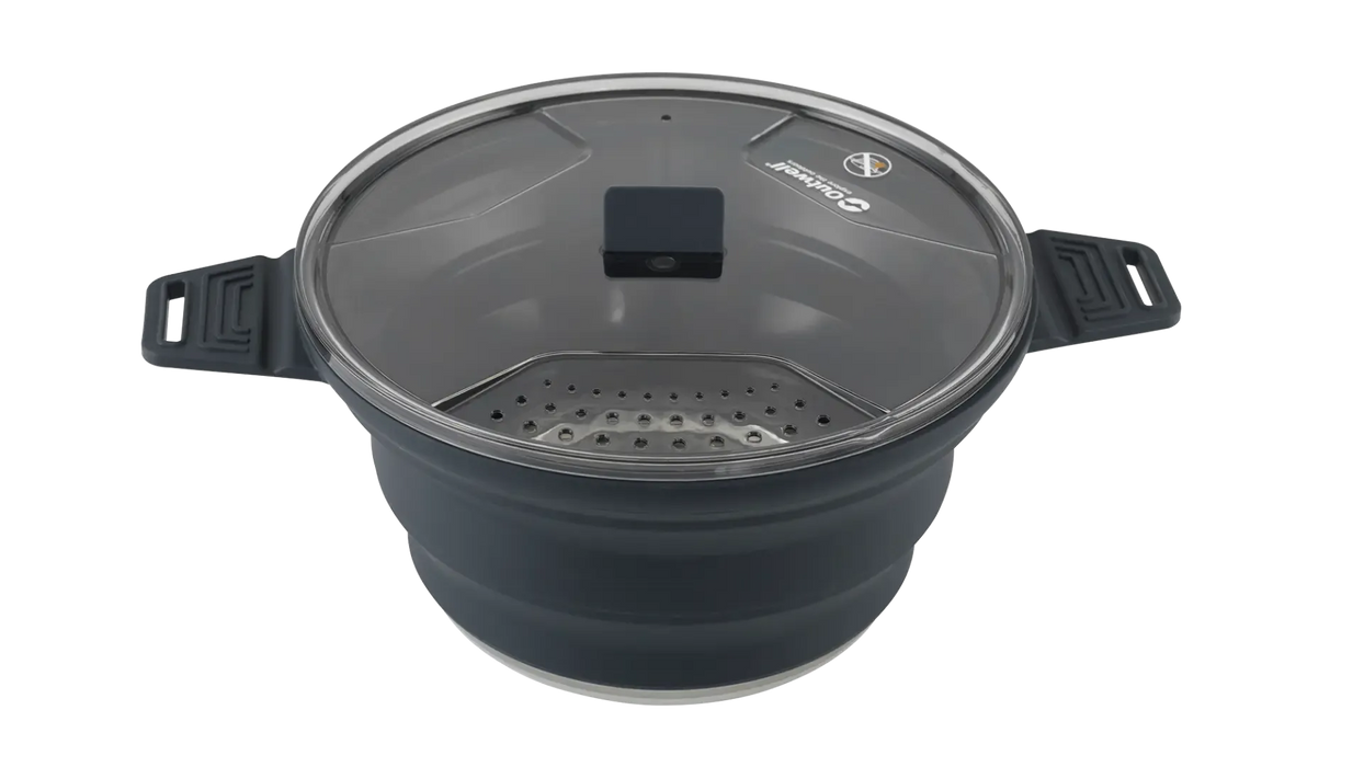 Outwell Collaps Stew Pot 2.5 Litre Camping Cooking Pot - product image, showing cooking pot fully open