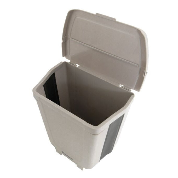 Outwell Collaps VanTrash Bin 8l - Collapsible camping bin feature image of bin with lid open
