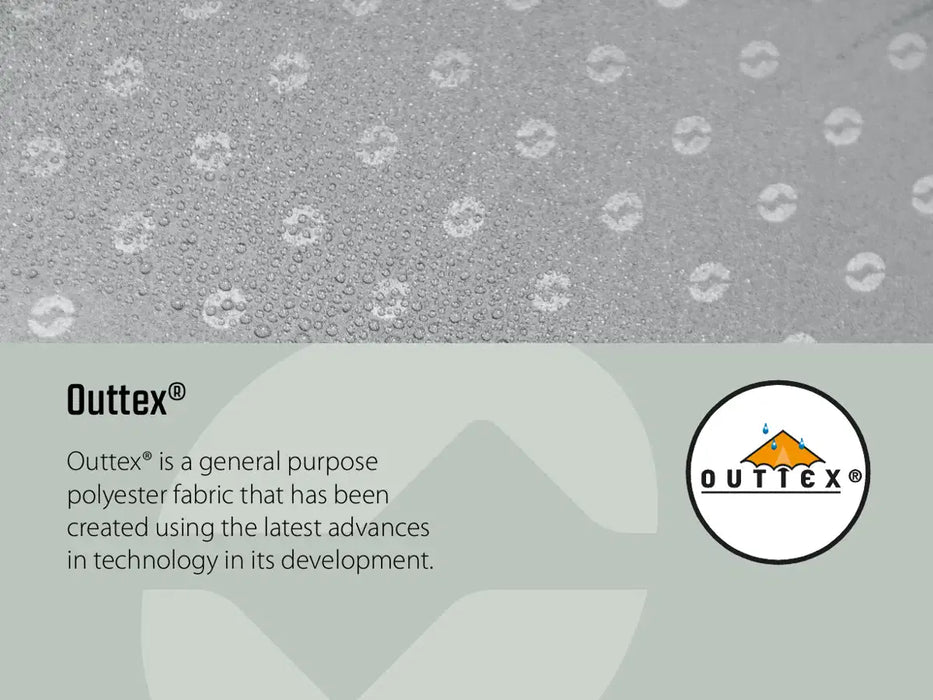 Outwell Compton Fibreglass Beach Shelter - product Outtex infographic