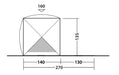 Outwell Compton Fibreglass Beach Shelter - product diagram with dimensions