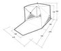 Outwell Compton Fibreglass Beach Shelter - product diagram with dimensions
