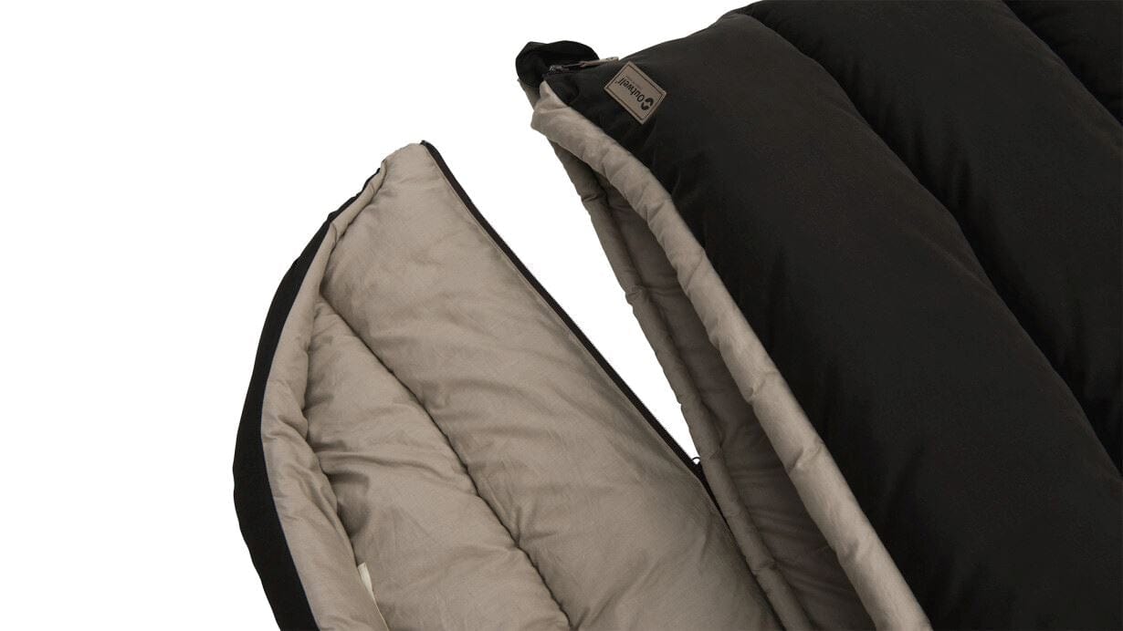 Outwell Constellation Lux Double Sleeping Bag - product image, showing zip-off hood