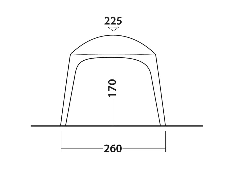 Outwell Dakota Freestanding Outdoor Camping Shelter - product diagram with dimensions