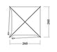 Outwell Dakota Freestanding Outdoor Camping Shelter - product bird's eye diagram with dimensions 