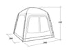 Outwell Dakota Freestanding Outdoor Camping Shelter - product diagram with dimensions