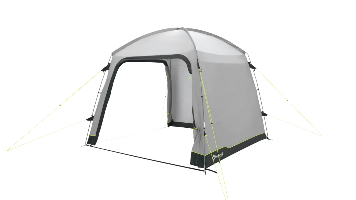 Outwell Dakota Freestanding Outdoor Camping Shelter - product image, taken from front-right side view, with both front and side doors open