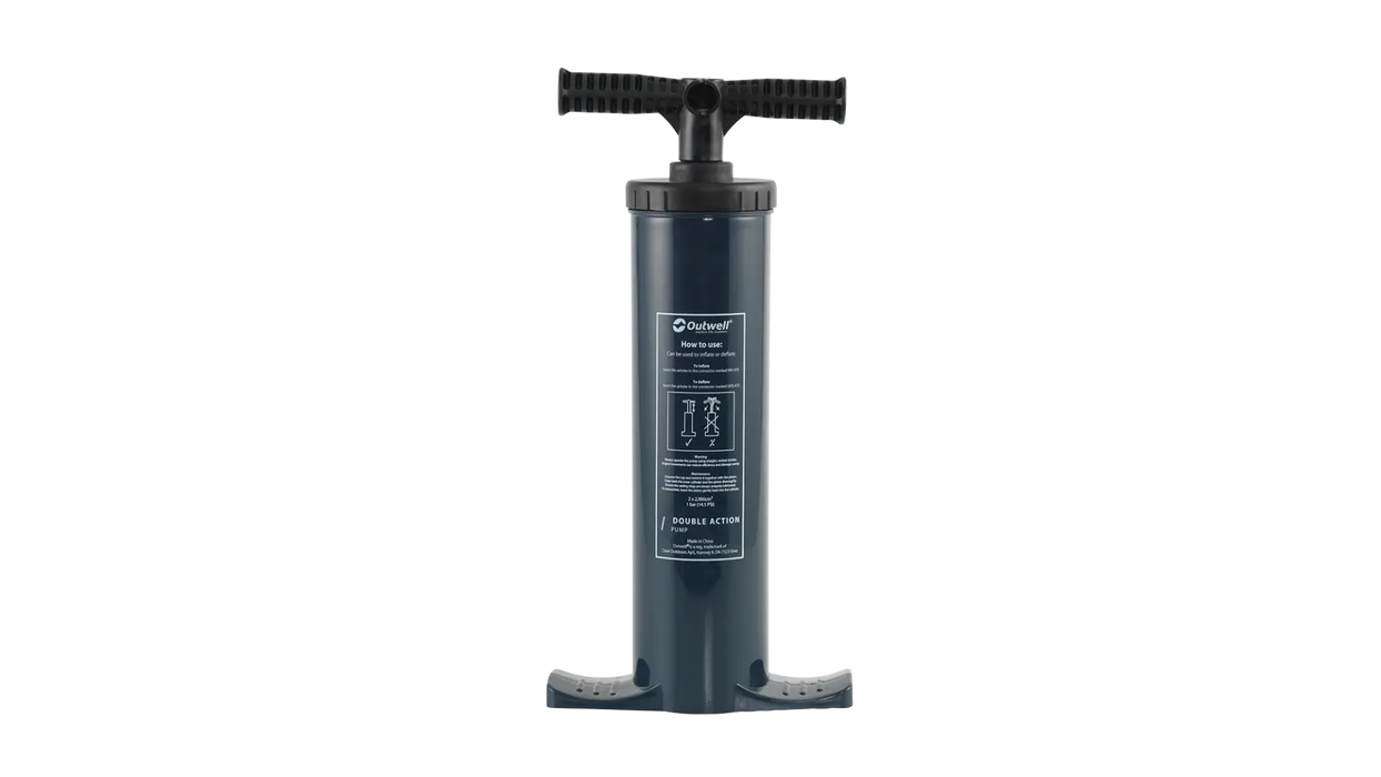 Outwell Double Action Air Pump - product image, showing pump from front view without attachments