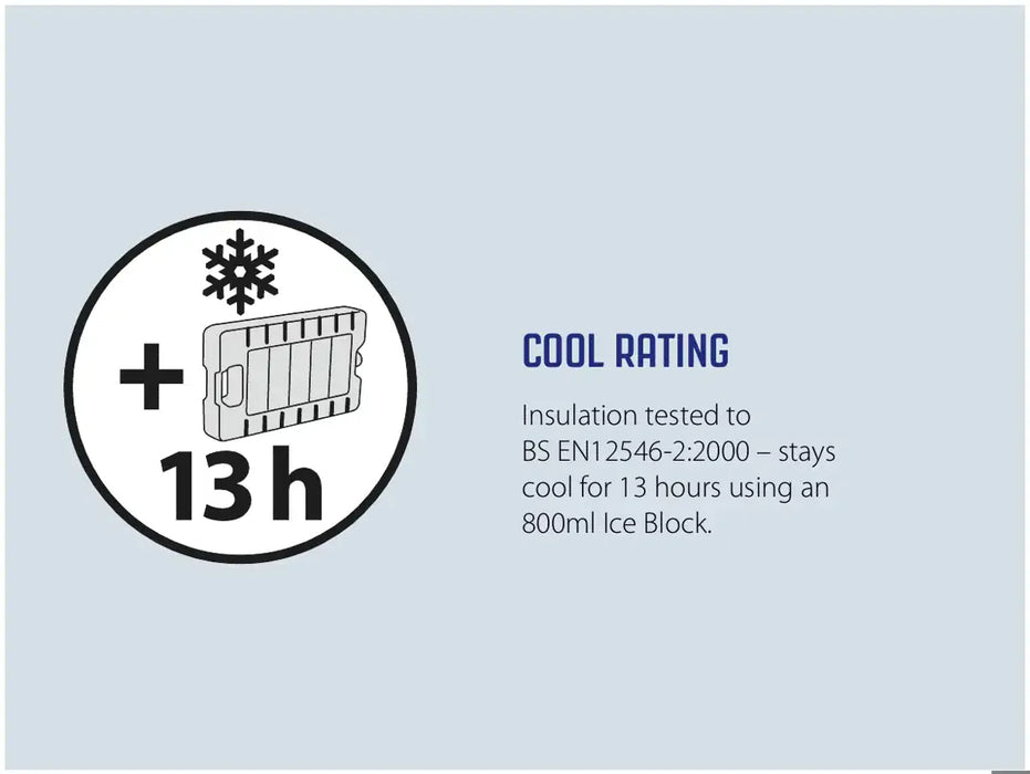 Outwell Eagle Van Cooler 15 Litre Camping Cool Bag - product 13-hour cool rating infographic