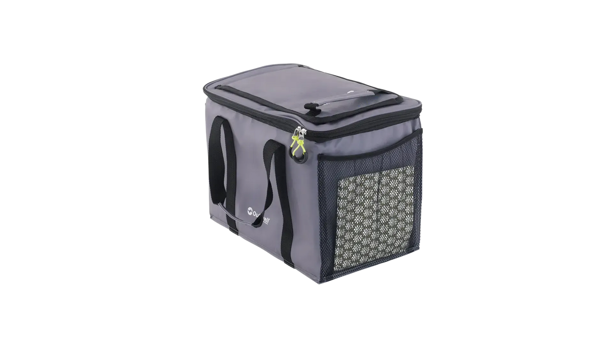 Outwell Eagle Van Cooler 15 Litre Camping Cool Bag - product image, showing side image of closed cool bag with storage pocket