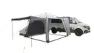 Outwell Fastlane 300 Event Shelter / gazebo / Tent 3m x 3m feature image of the shelter with no sides on, with optional vehicle connector and annexe 