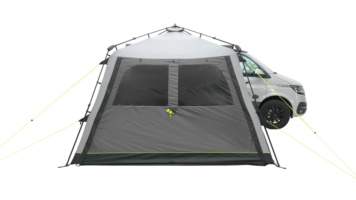 Outwell Fastlane 300 Waterproof Vehicle Awning Connector - product image, taken from side angle, showing awning connected to vehicle