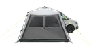 Outwell Fastlane 300 Waterproof Vehicle Awning Connector - product image, taken from side angle, showing awning connected to vehicle