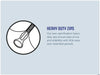 Outwell Freeway Single Sleeping Bag with Built-In Pillow - product heavy duty zips infographic