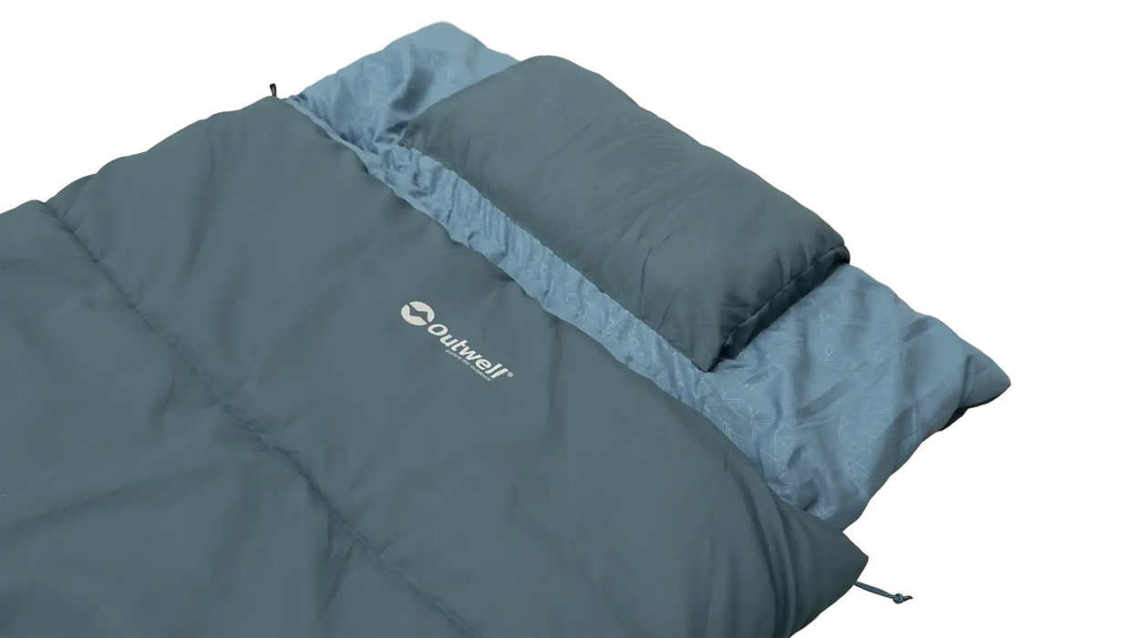 Outwell Freeway Single Sleeping Bag with Built-In Pillow - product image, showing close-up of built-in pillow