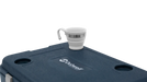 Outwell Fulmar 60 Litre Non Electric Coolbox - product image, showing close-up of in-built cup holder in use with cup (not included)