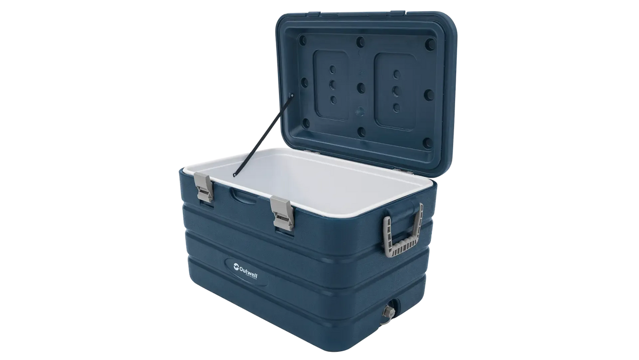 Outwell Fulmar 60 Litre Non Electric Coolbox - product image, shown from front side angle with lid open