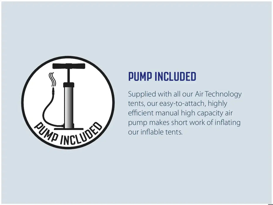 Outwell Hornet 5 Person Inflatable Family Tent - product air pump infographic