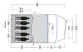Outwell Hornet 5 Person Inflatable Family Tent - product floorplan diagram with dimensions