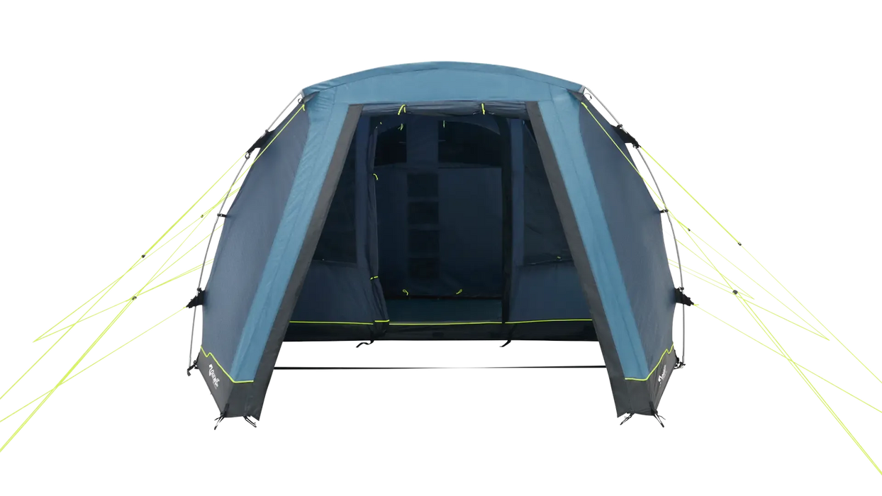Outwell Hornet 5 Person Inflatable Family Tent - product image, shown from front view with front door and inner door open