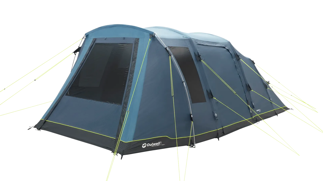 Outwell Hornet 5 Person Inflatable Family Tent - main product image, showing tent from front-right side with door closed