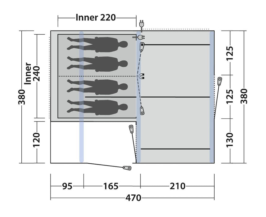 Outwell Michigan 4 Air Floorplan