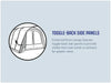 Outwell Monterey 5 Air Inflatable 5-Person Tent - toggle-back side panels infographic