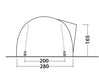 Outwell Nevada 4 Person Tunnel Family Tent - product diagram with dimensions