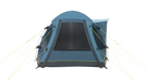 Outwell Nevada 4 Person Tunnel Family Tent - product image from front view, with front door closed and side door open