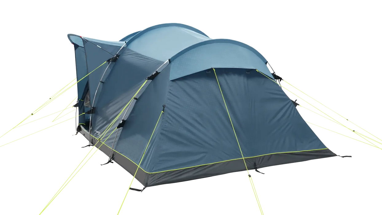 Outwell Nevada 4 Person Tunnel Family Tent - product image from rear view, with side door open