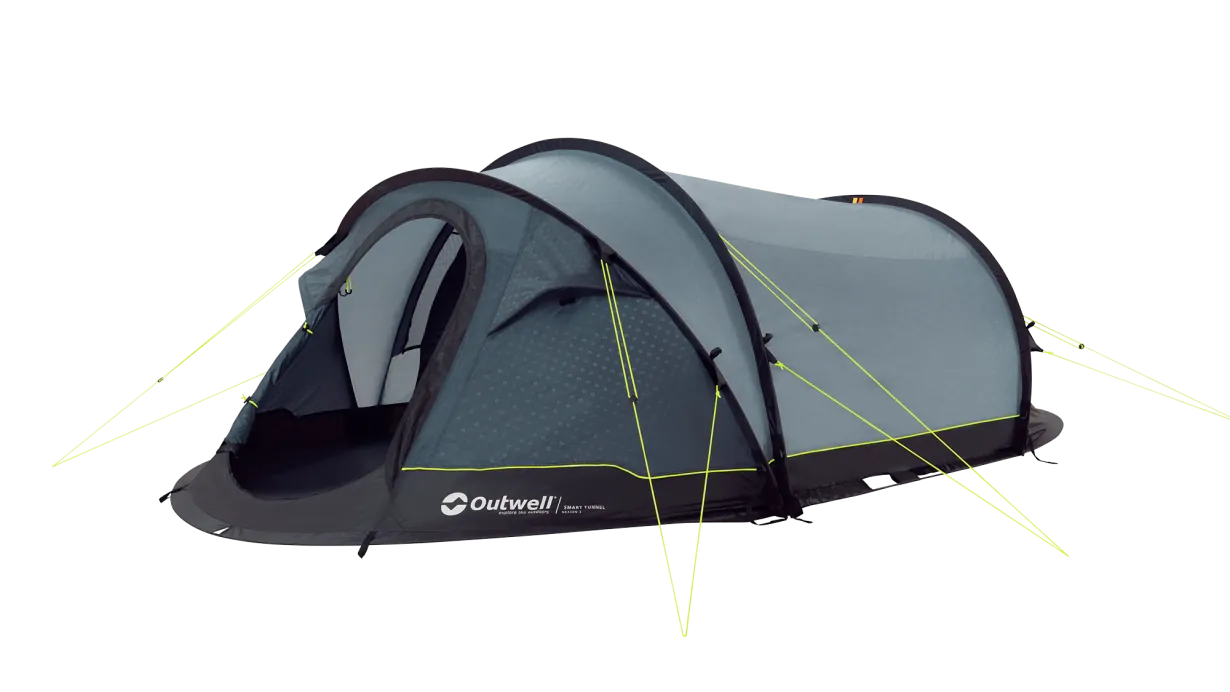 Outwell Nexion 3 - Instant Pitch 3-Person Pop-Up Tent - product image, taken from side angle with front door open