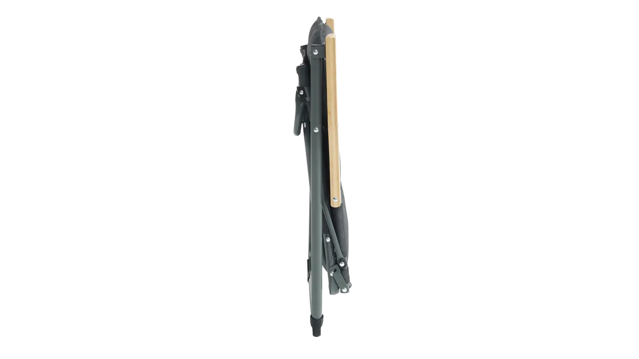 Outwell NomadNest Fold Flat Padded Camping Chair - Misty Grey - product image, showing side view of collapsed chair